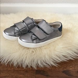 Charcoal metallic Oldsoles Velcro toddler sneaker